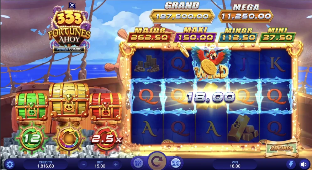 333 Fortunes Ahoy Power Combo demo