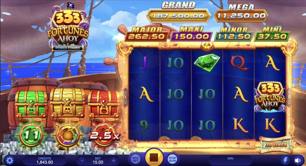333 Fortunes Ahoy Power Combo Slot